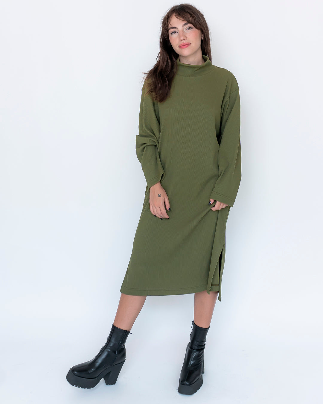 vestido dafne caqui