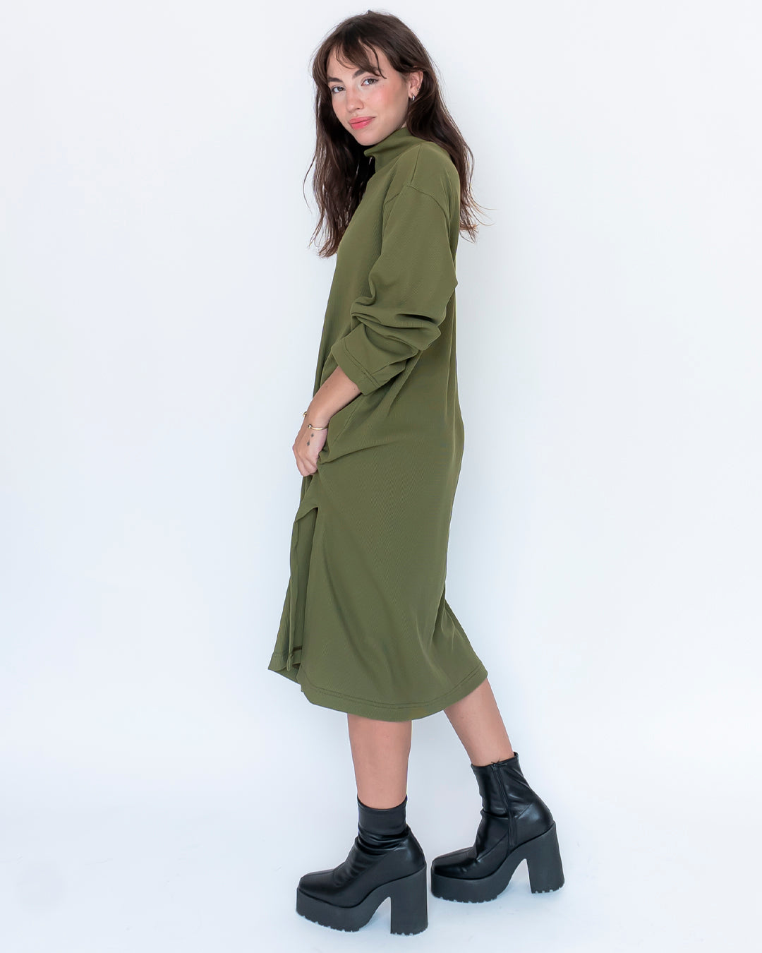 vestido dafne caqui