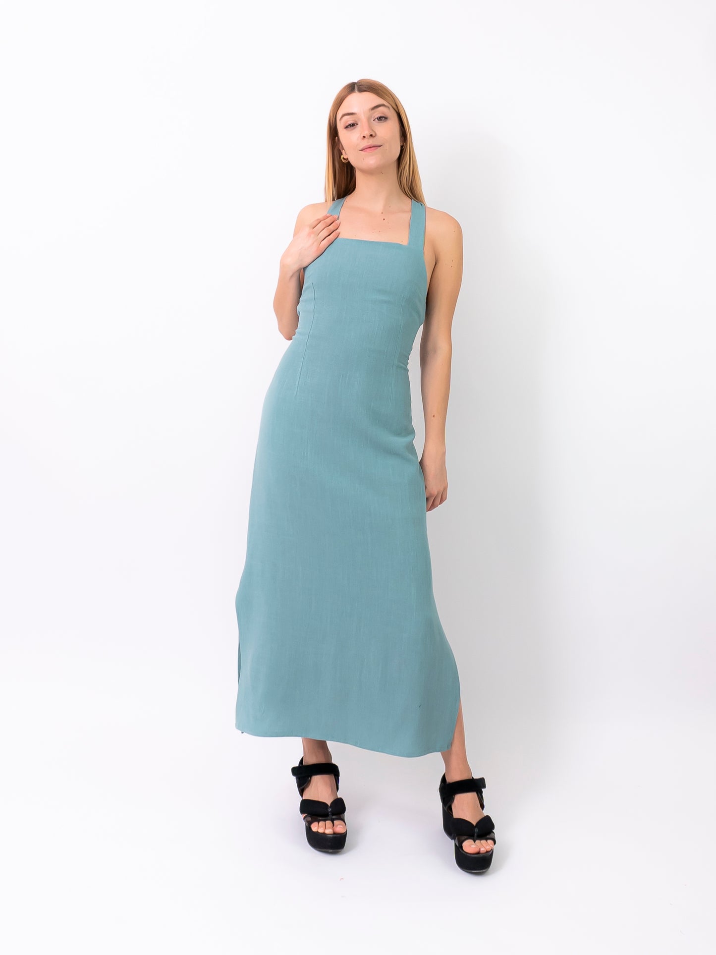 vestido magari aguamarina
