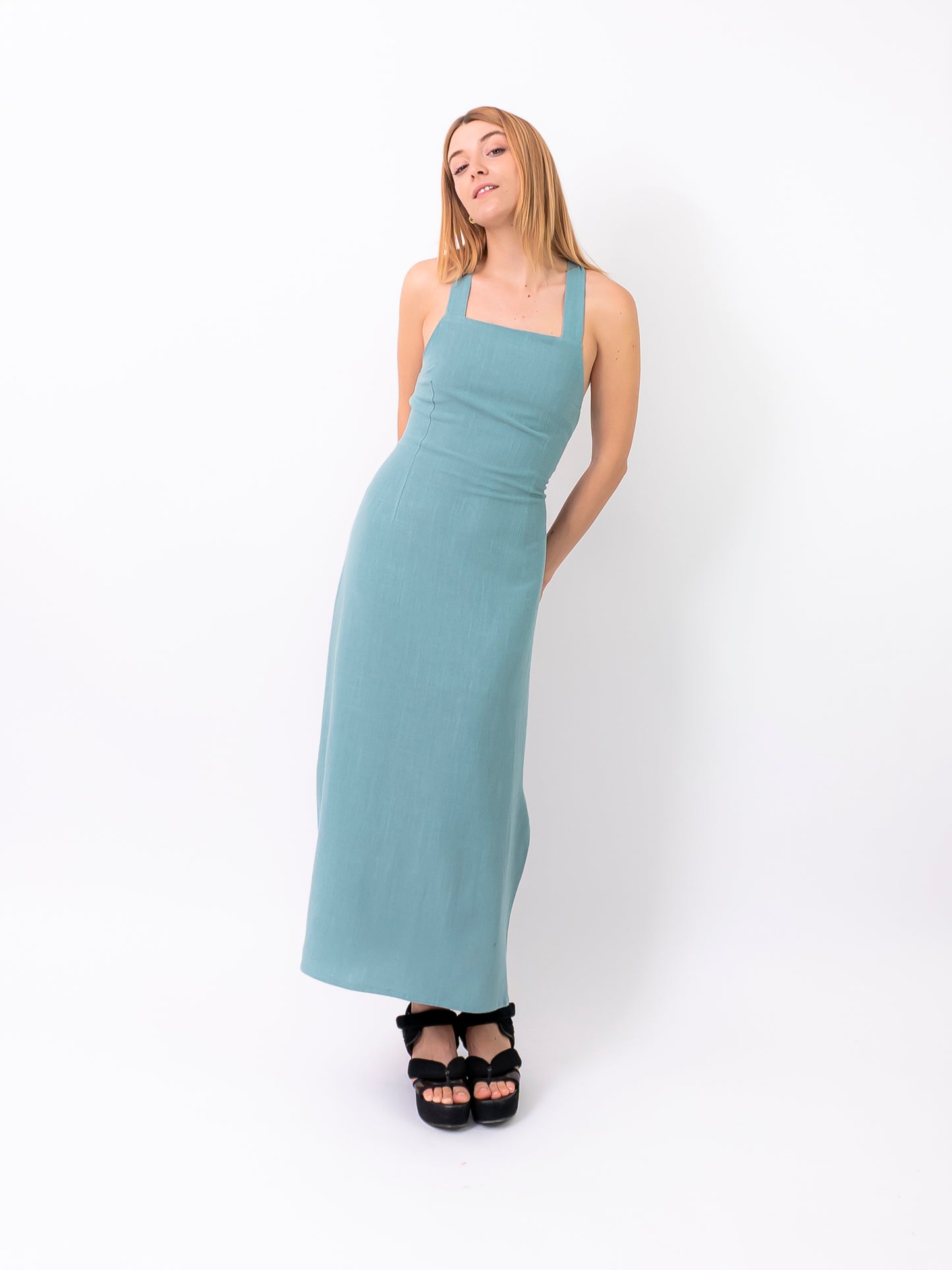 vestido magari aguamarina