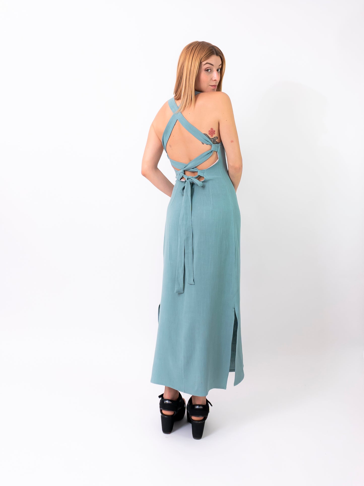 vestido magari aguamarina