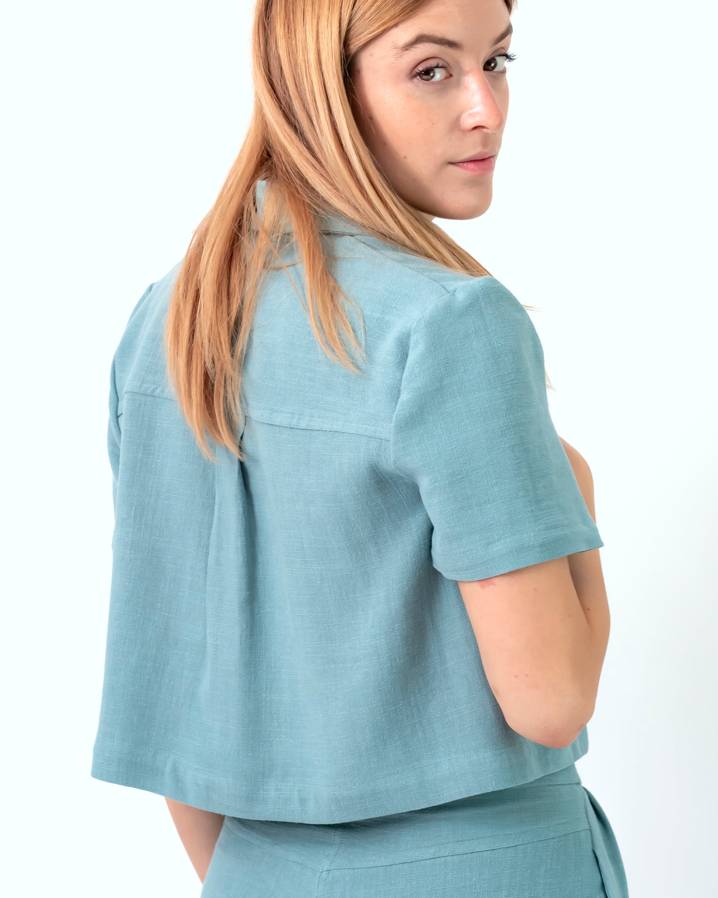 camisa nicole aguamarina