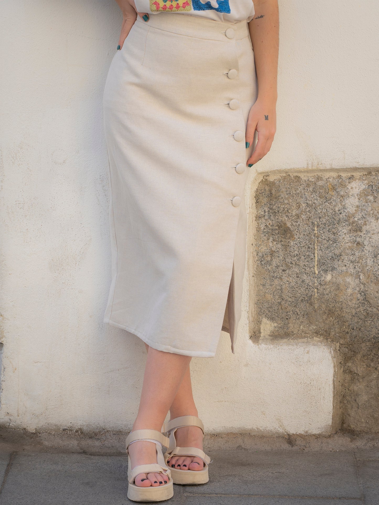 falda julieta beige
