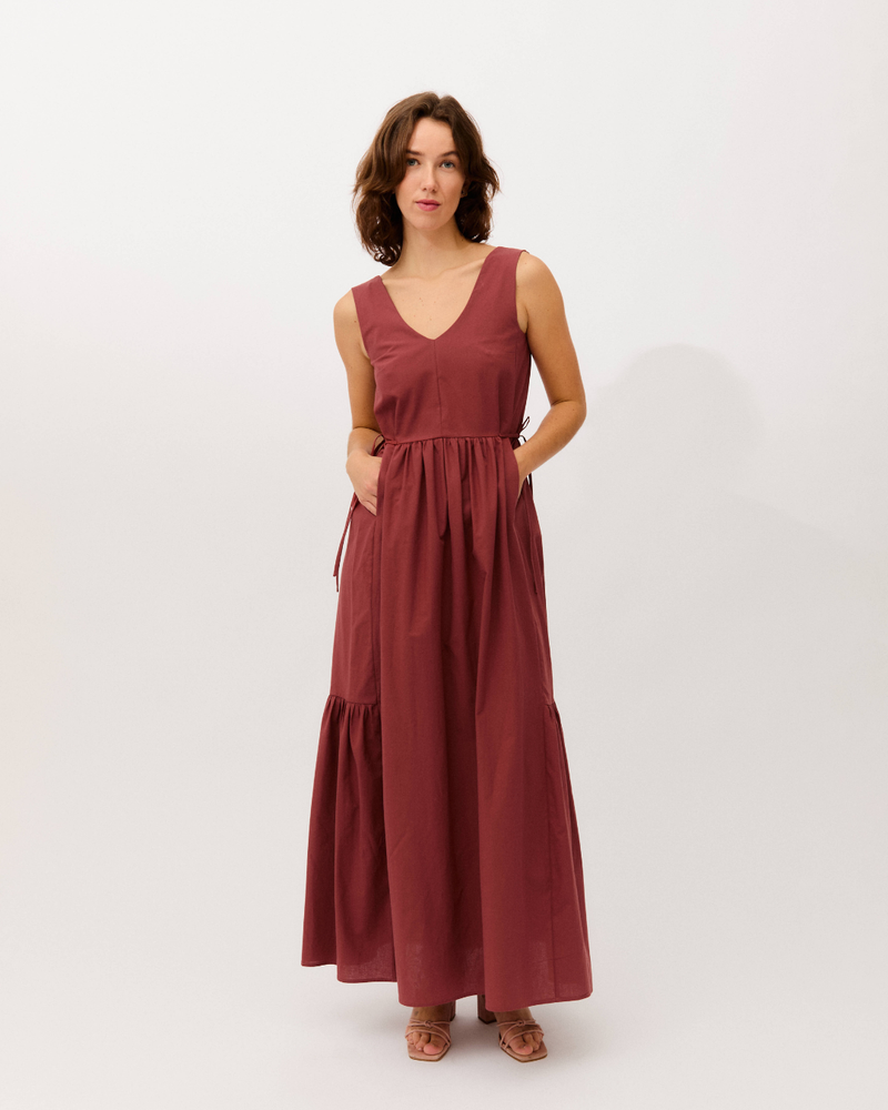 vestido aura marsala