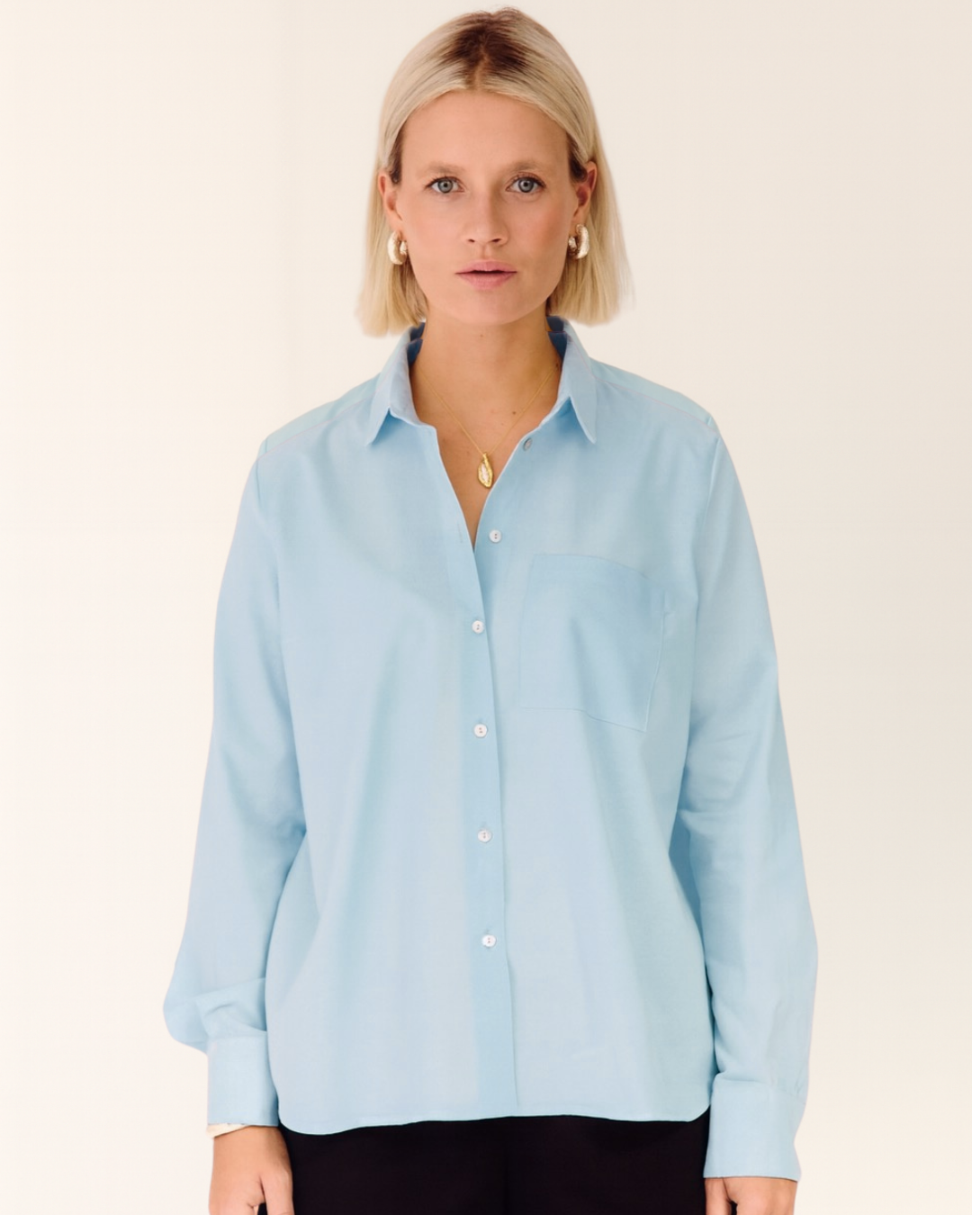 camisa nova large celeste