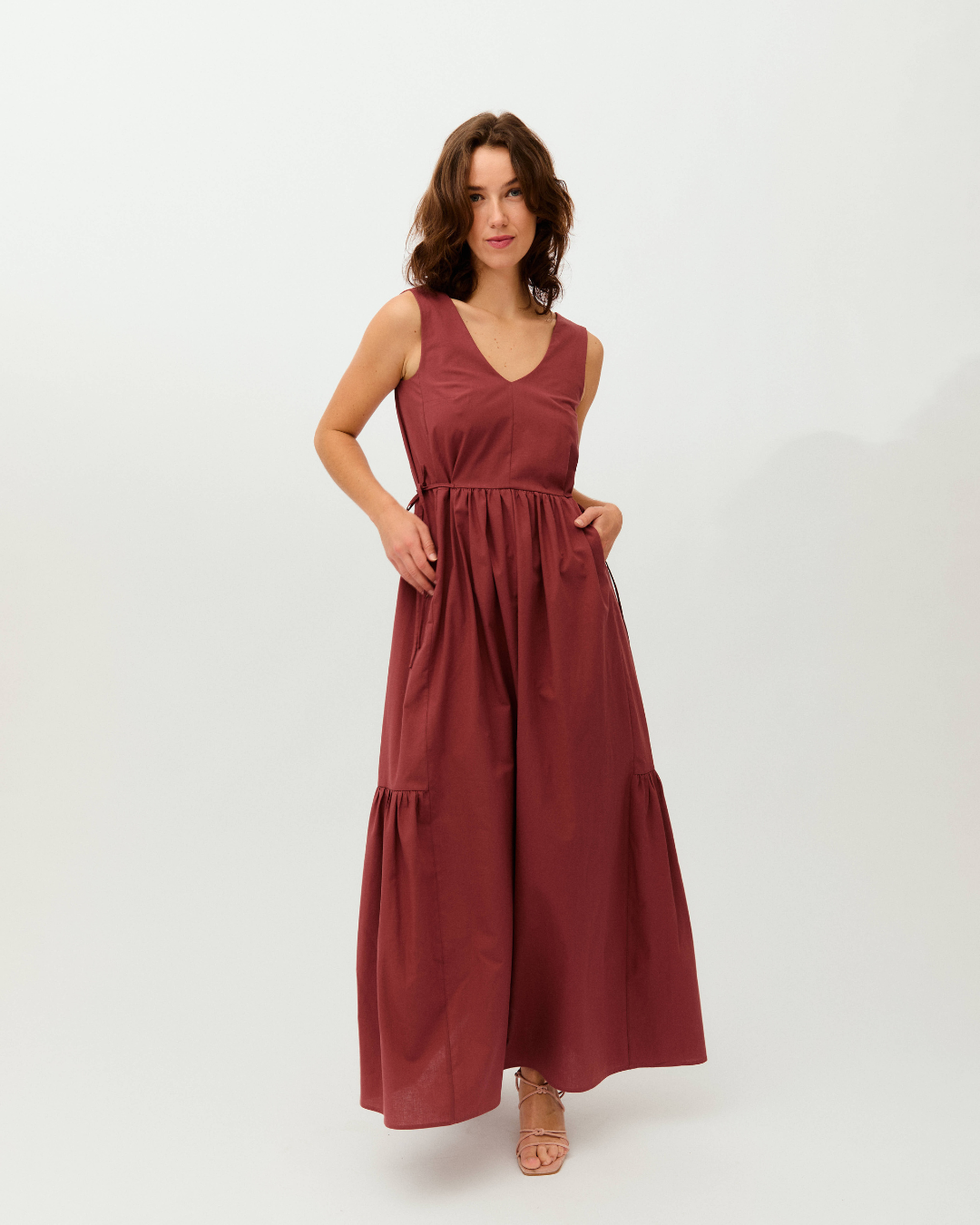 vestido aura marsala