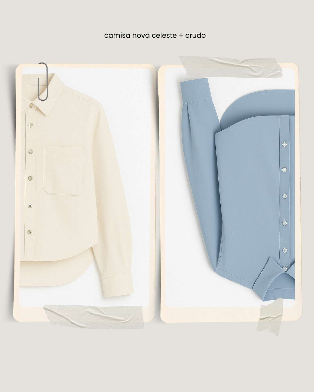 camisa nova crudo + celeste