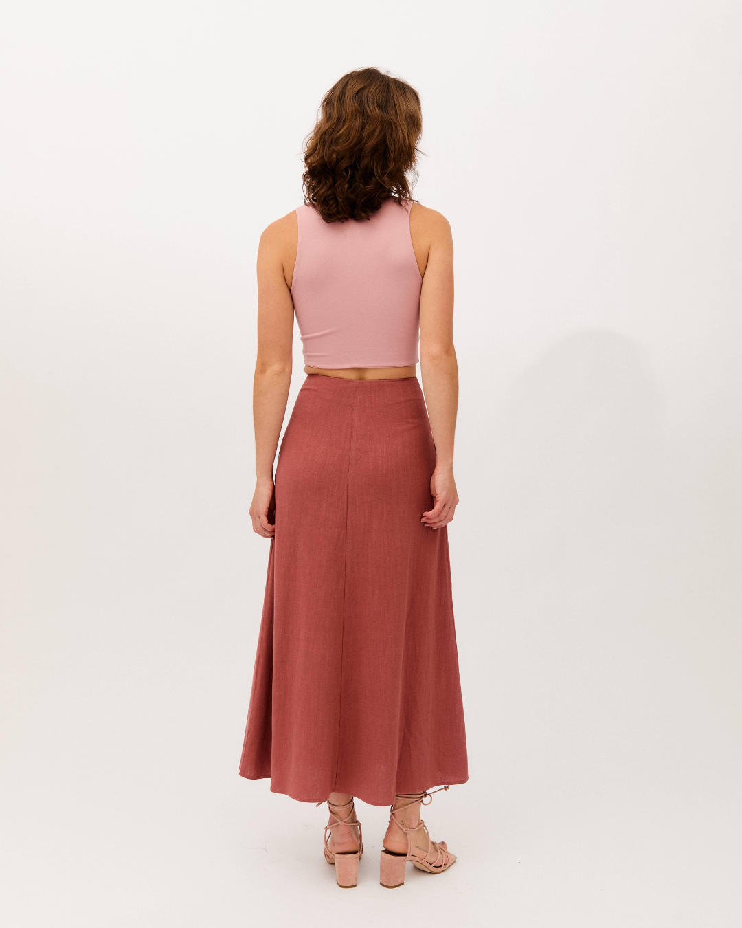 top dalia magnolia + falda brisa marsala