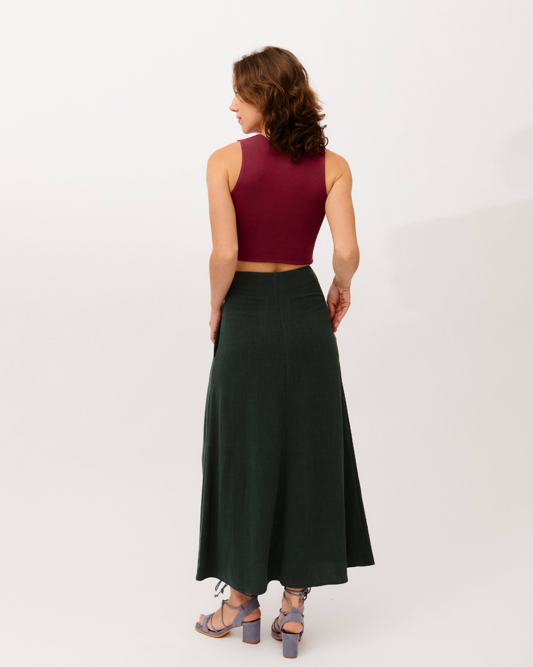 top dalia berenjena + falda brisa kale
