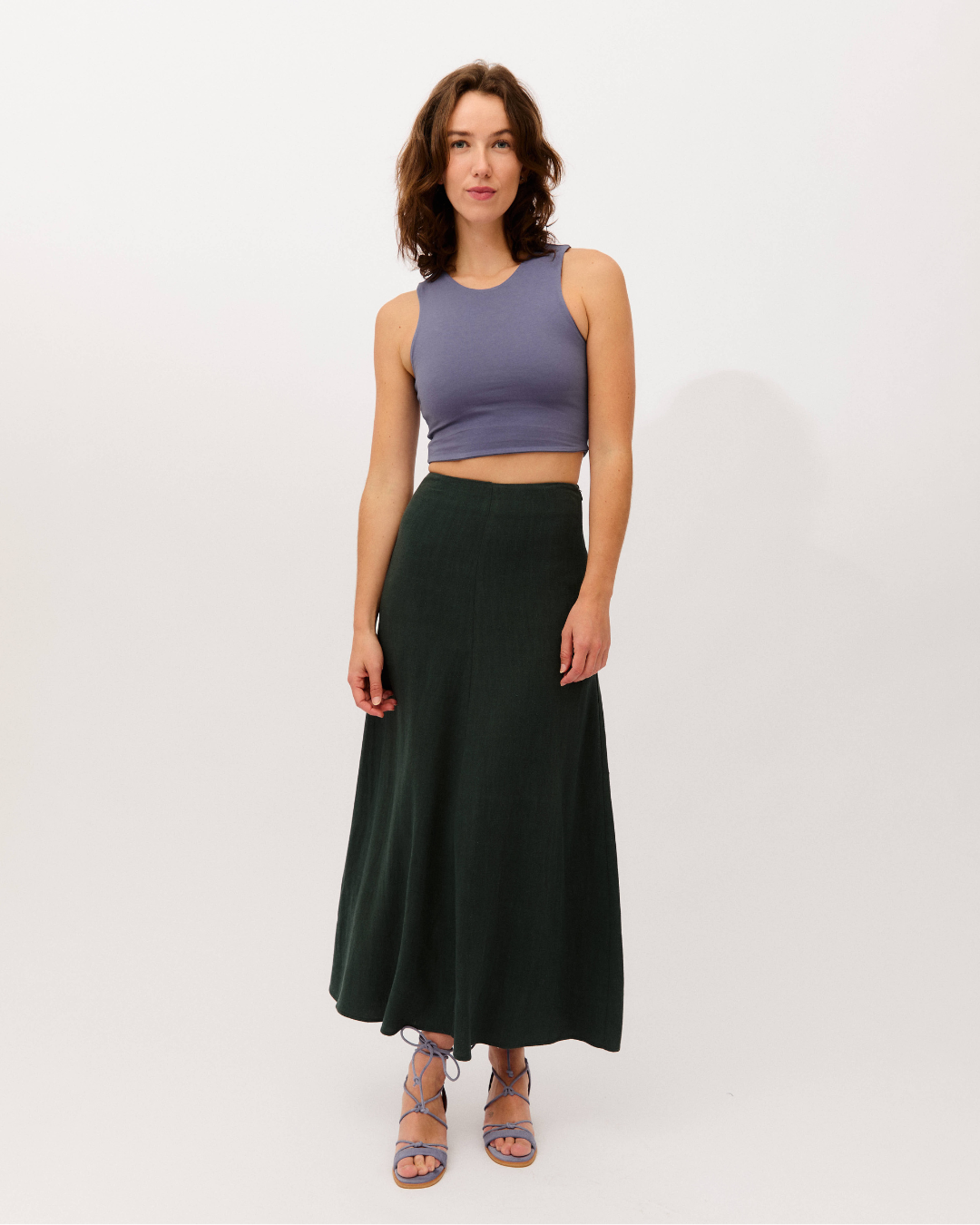 top dalia ciruela + falda brisa kale
