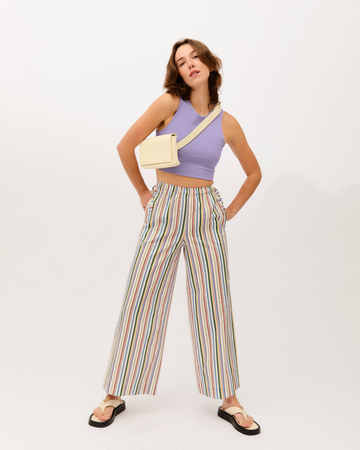AGOTADO - top dalia malva + pantalón scout bloom