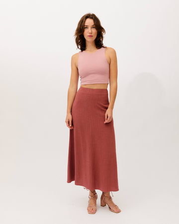top dalia magnolia + falda brisa marsala