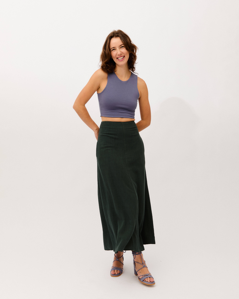 top dalia ciruela + falda brisa kale