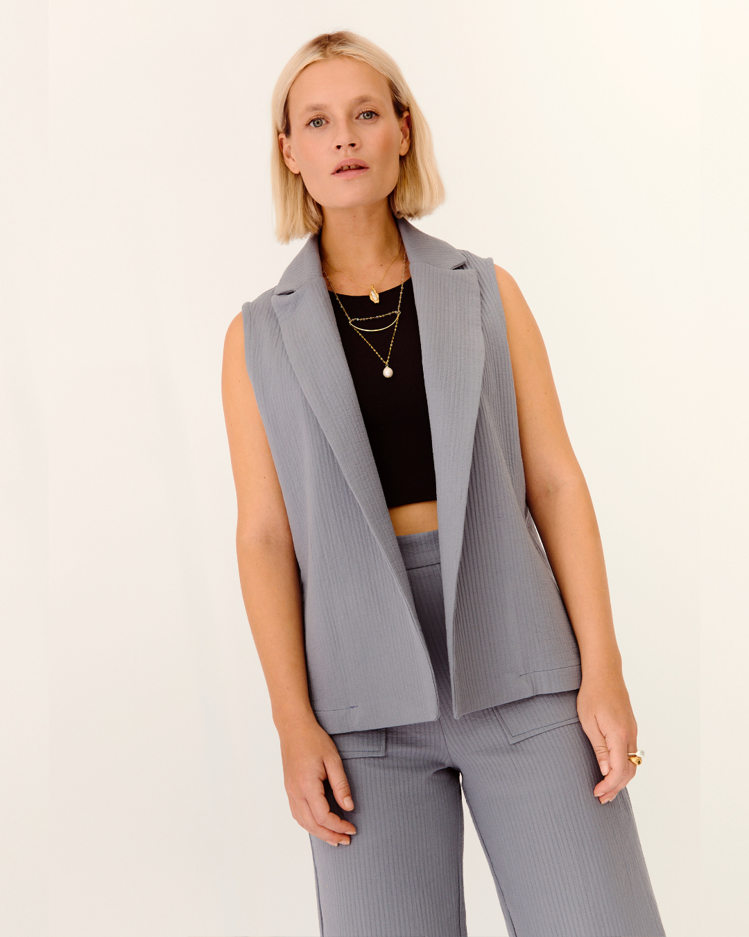 chaleco hana azul roca