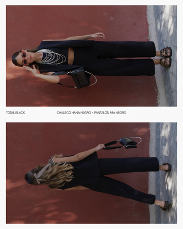chaleco hana + pantalón mía negro