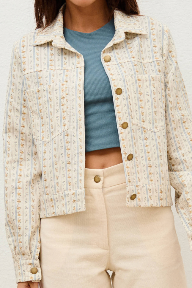 chaqueta republic añil + top dalia añil