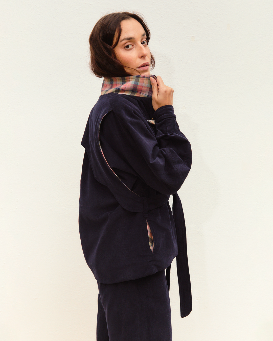 chaqueta lía pana navy