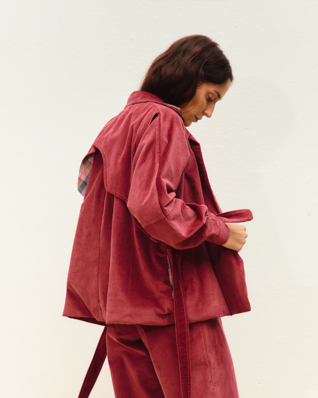 chaqueta lía pana marsala