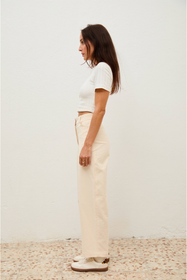 top dalia calado + pantalón noa marfil