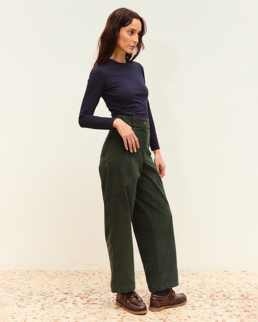 pantalón noa pana verde botella