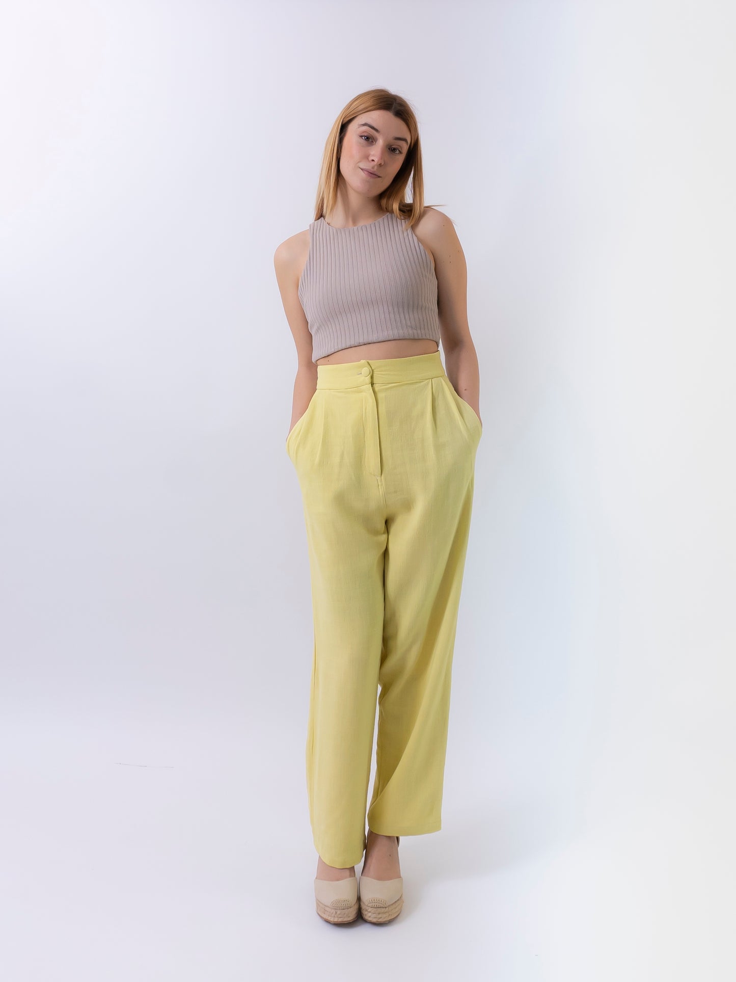 top dalia canalé beige